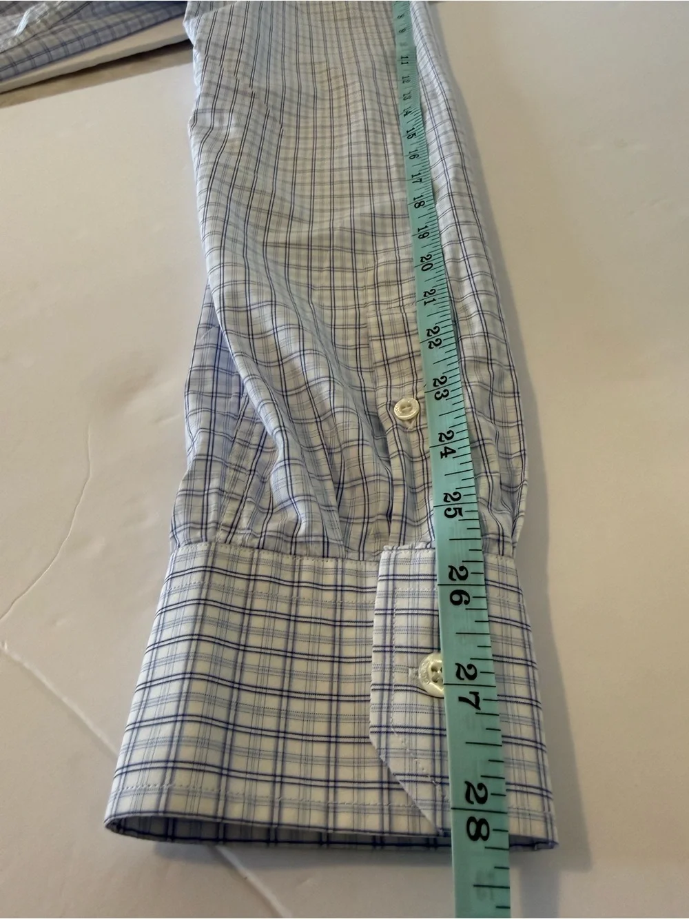 Gucci Men’s Classic Fit Dress Shirt Sz 39/15.5 Blue Plaid Long Sleeve Button  Up